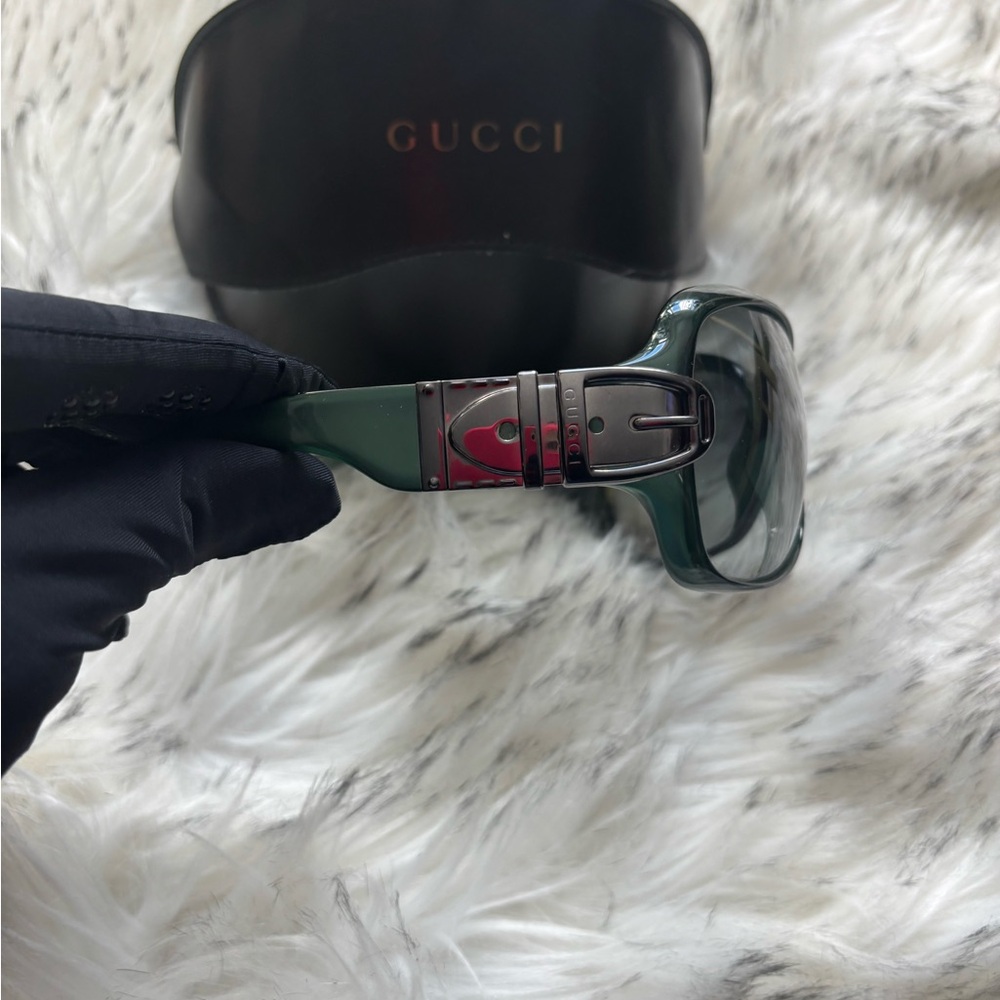 Gucci Emerald Sunglasses with Silver Accents
